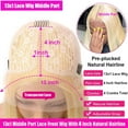 thumbnail image 5 of 613 Blonde Straight Human Hair Wigs for Women 13X4X1 T Part Lace Front Wig Middle Part Pre Plucked Hairline with Baby Hair 150% Density 20inch, 5 of 5