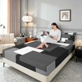 thumbnail image 3 of Manfei Minimalist Geometric Queen Sheets, Abstract Checkered Queen Sheet Sets, Black White Gray, Gray Reversible 4 Pieces1 Flat Sheet + 1 Fitted Sheet + 2 Pillowcases, 3 of 6