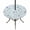 Pale Blue, variant on Round Outdoor Tablecloth with Umbrella Hole and Zipper, Blue Floral Spring Tablecloth with Elastic Waterproof, Blue Farmhouse Green Botanical Chic Patio Table Covers for 31" - 35" Picnic Pool Tables