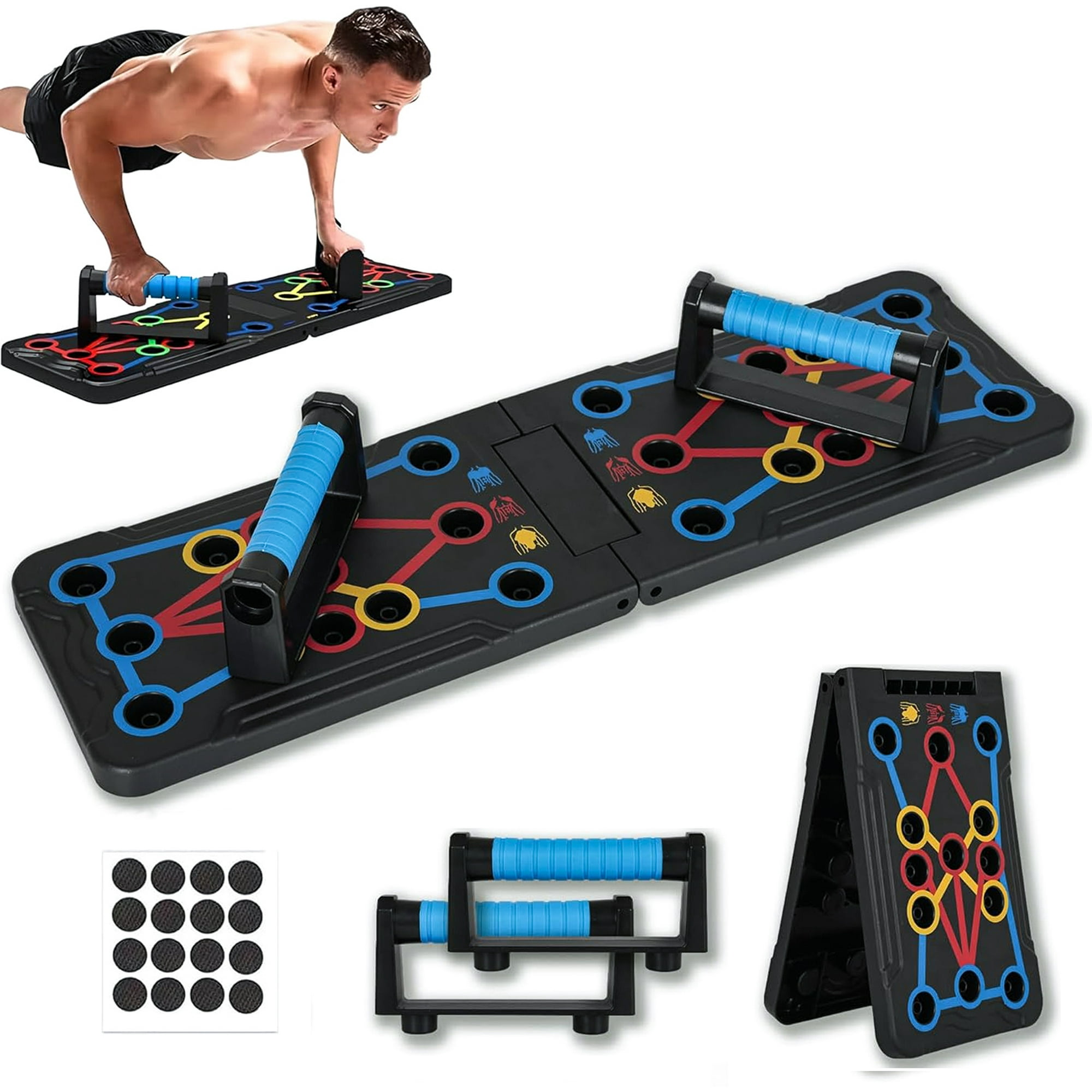 Solid Push Up Board 15 in 1 Home Workout Equipment Multi-Function Push Up Bar (Foldable & Portable),Pushup Handles for Floor,Professional Strength Training Equipment For Man and Women