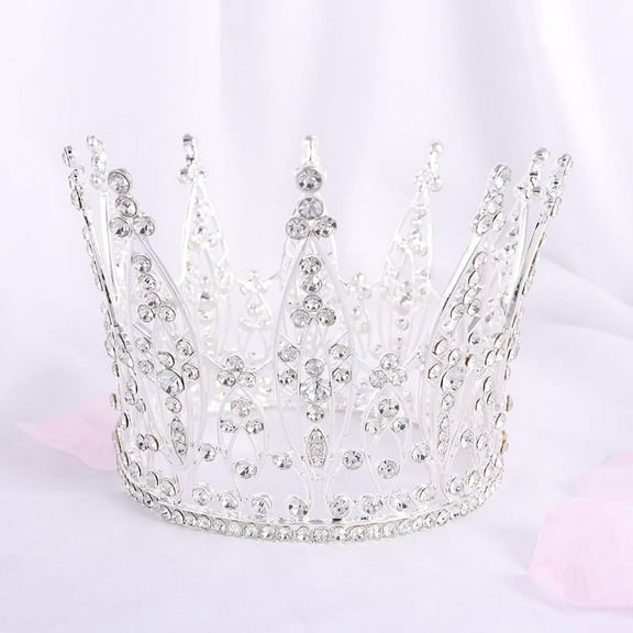 Nvzi-c Wedding Tiara for Bride Princess Tiara Headband Bridal Crown,Crystal Rhinestone Hair Jewelry Decor for Queen Bride Birthday Prom Wedding Pageant Halloween Costume Party(White)