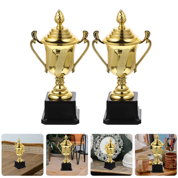 FESTFENDS 2Ud Trophies De Plástico Dorado Para Premiar En Competencias Y Eventos Deportivos
