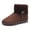 Coffee, variant on Womens Ankle Snow Boots Round Toe Platform Sole Faux Suede Cable Knit Knitted Cuff Warm Slip On Winter Boots Pink Size US6.5