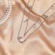 thumbnail image 4 of Collar para mujer, Joyas para mujer, Joyas para mujer, Collar multicapa con estrella y colgante para mujer, Collar de cadena para clavícula, collar para mujer, 4 of 5