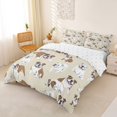 thumbnail image 2 of Homewish Funny English Bulldog Duvet Cover Queen,Kawaii Animal Queen Bedding,Cream,Reversible,3 Pieces,1 Duvet Cover and 2 Pillowcases, 2 of 6