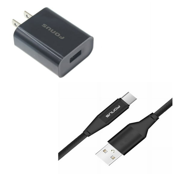 USB 18W Quick Home Charger w Charger Cord Type-C 10ft USB Cable Q2G for Acer Liquid Jade Primo - Alcatel PulseMix, 7, Idol 5S 5 4S, 3V (2019) - ASUS Zenfone V Live, ROG Phone 2, AR 6 5z 4 Pro