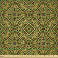 thumbnail image 2 of Ambesonne Ethnic Fabric by the Yard Microfiber, Victorian Royal Classical, 2 Yards, Earth Yellow and Black, 2 of 2