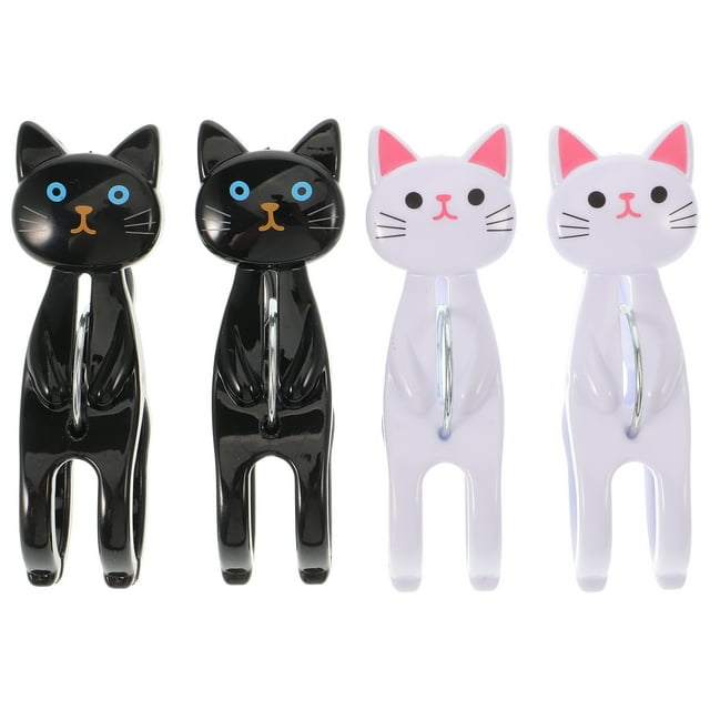 4 pinzas para toallas de playa con forma de gato de dibujos animados, pinzas para toallas de playa, pinzas para ropa, colchas y mantas.