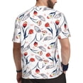 thumbnail image 2 of Rocae Tulips Flowers for Men's Mesh Quick-Dry Short Sleeve Workout T-Shirt,Mens Crew Neck Tee Lightweight Soft Classic T Shirts 5X-Large, 2 of 9