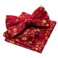 thumbnail image 3 of Set de Pajarita y Pañuelo de Bolsillo Barry.Wang Floral de Seda para Hombre, 3 of 7