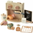thumbnail image 1 of Juego de café de madera MILEFUN de 22 piezas, juguete de simulación, 1 of 6