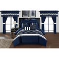 thumbnail image 1 of Chic Home CS0939-US 24 Piece Shilo Embroidered Design Comforter Bedding Set, Navy, 1 of 1