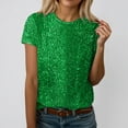 thumbnail image 2 of XIAONU Summer Sequin-Embellished T-Shirt for Women Crew-Neck Short-Sleeve Night-Out Party Casual Tee, 2 of 4