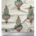 thumbnail image 1 of Soimoi Poly Georgette Fabric Leaves & Floral Block Fabric Prints by Yard 52 Inch Wide, 1 of 3