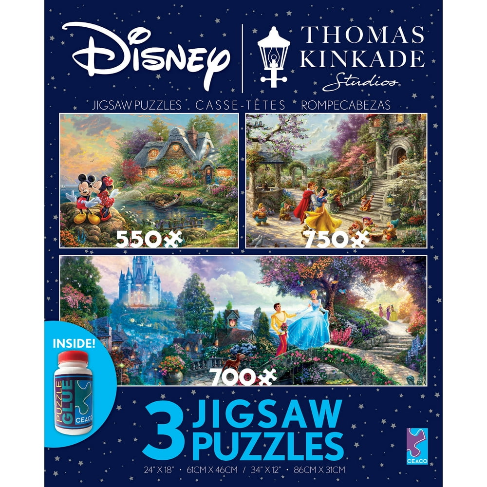 Ceaco 3 in 1 Multipack Thomas Kinkade Disney Cinderella 3 in