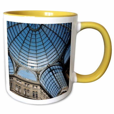 3dRose Italy, Naples. Galleria Umberto 1, glass-vaulted ceiling. - Two Tone Yellow Mug, (Best Coffee In Naples Italy)