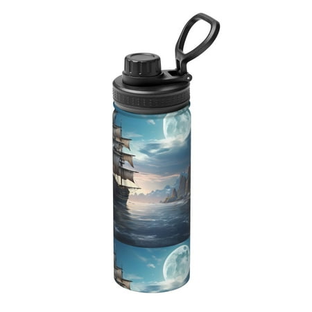 

Ocsxa Moonlit Sea Sailboat Print 18oz Stainless Steel Water Bottle Unisex Water Bottle Insulated Sports Water Cup Flask for Cold Water Drinks/Sports/Travel/Car/School