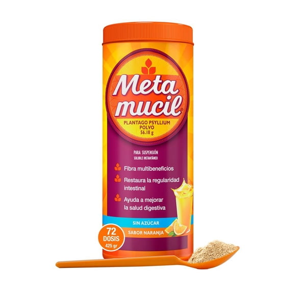Fibra Natural Metamucil Sabor Naranja tarro de 425 g 72 dosis