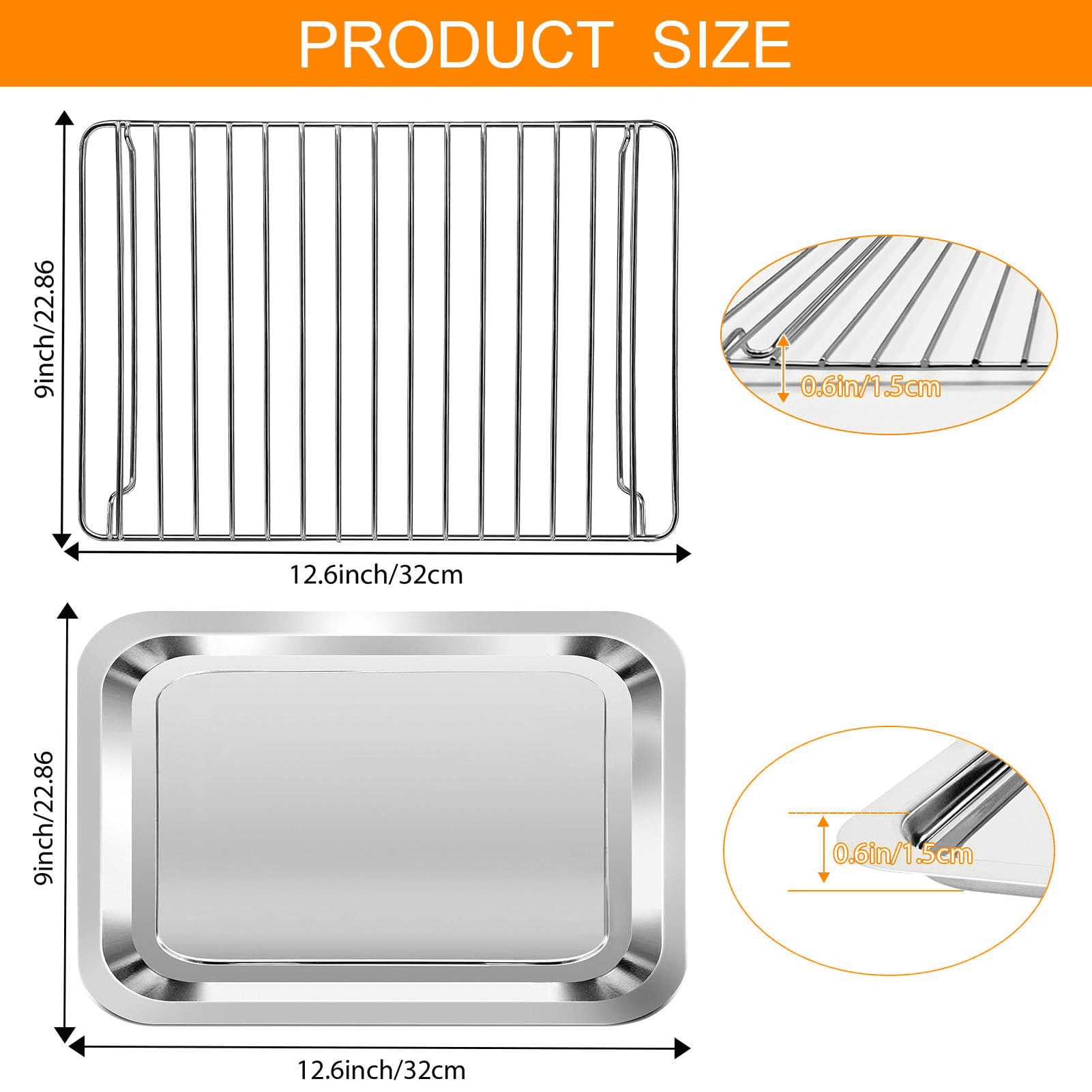 GCQ Replacement Parts for Hamilton Beach 2 in 1 2 Slice 31156 Countertop Toaster Oven, 12.6×9 IN Toaster Oven Accessories Replacement Tray