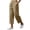 Khaki Pants for Women, variant on Cotton Linen Capri Pants for Women Elastic Waisted Straight Leg Pull On Capris with Pockets