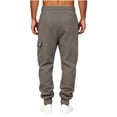 thumbnail image 5 of LUGOGNE Mens Cargo Sweatpants Fleece Lined Joggers Pants Drawstring Elastic Waist Casual Track Pants with Multi Pockets Coffee,XXXL, 5 of 5