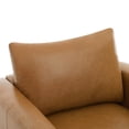thumbnail image 4 of Christopher Knight Home Modern PU Leather Upholstered Accent Armchair with Rubberwood Legs, Brown, 4 of 10