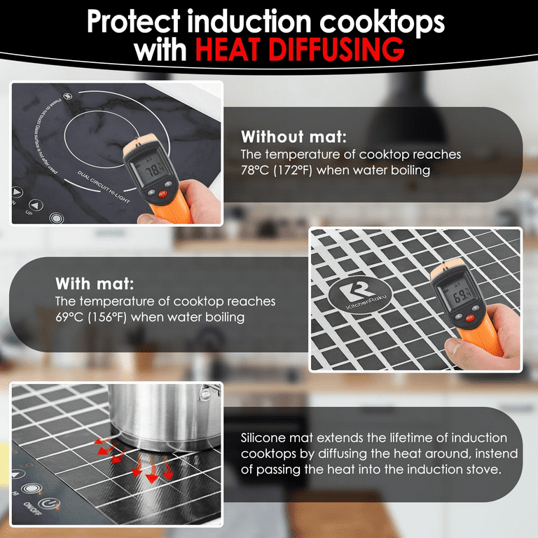 Nyidpsz Large Induction Hob Protector Mat, Silicone Induction
