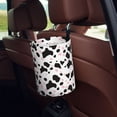 thumbnail image 5 of Round Car Trash Can 7×5.9in Waterproof, Durable, Not Easy To Fade, Easy To Install And Disassemble To Prevent Interior Pollution Simple Cow Print Pattern White Background, Pink And White_1, 5 of 7