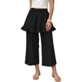 thumbnail image 2 of Tranfacy Girls 1-14 Years Fall Pants Solid Elastic Waist Straight Leg Casual Wide Leg Trousers, 2 of 4