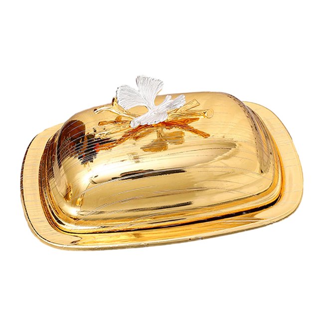 Abbracc European Butter Dish Decorative Food Serving Tray for Kitchen Snacks Candies Rectangle