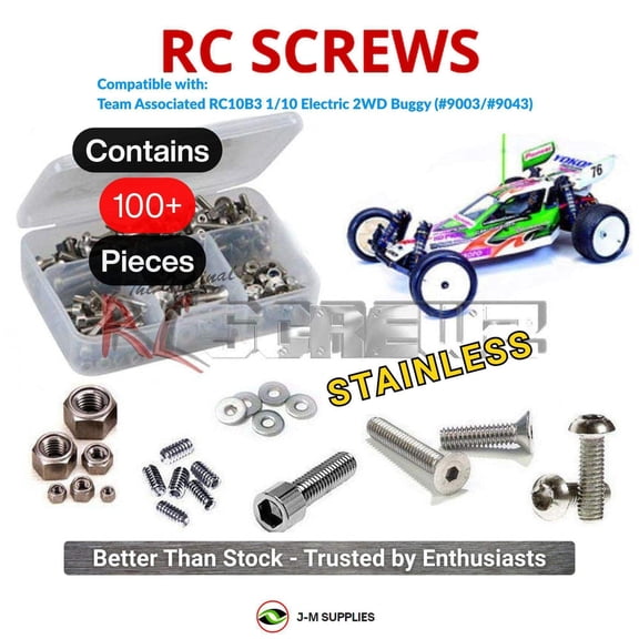 RCScrewZ Stainless Steel Screw Kit ass005 for Associated RC10 B3 1/10th Buggy RC Car | SET