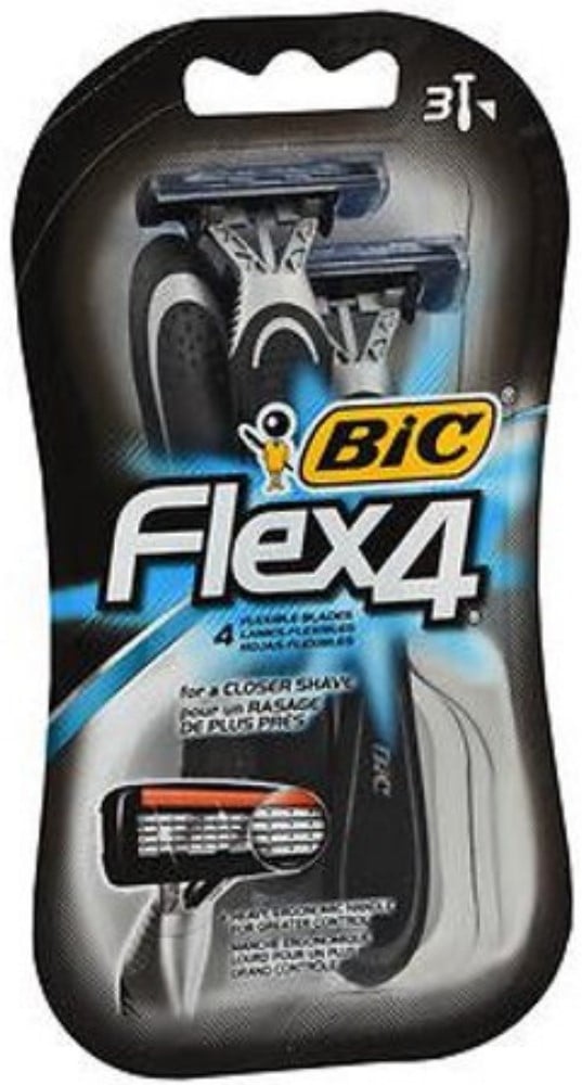 BiC Flex 4 for Men, Disposable Shaver, 3 ea
