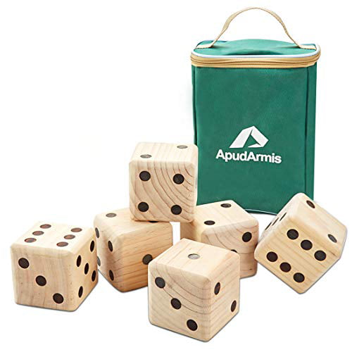 6pcs Colorful Wooden Yard Dice Yard Games Outdoor Fun Toy S 