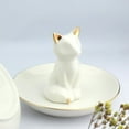 thumbnail image 2 of Ring Dish Ceramic Decorative Fox Shape Jewelry Dish Trinket Tray Ring Holder, 2 of 5