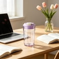thumbnail image 4 of Plastic Tumbler for Cold Drinks, Reusable Coffee Cup with 2-in-1 Lid and Straw, Leak-Resistant Portable Travel Tumbler with Drawstring, Lightweight Cup for Iced Coffee Tea Water Office Home Outdoor, 4 of 5
