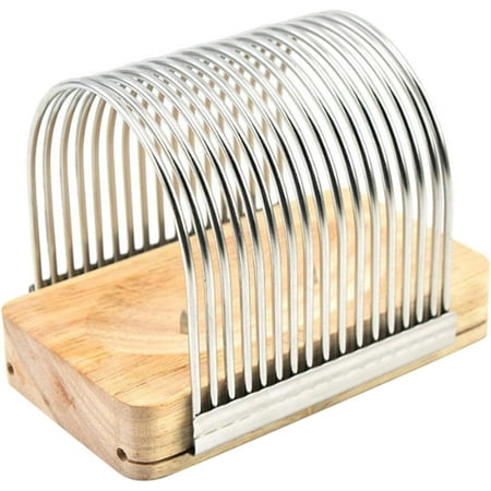 

BaiTrend Manual Bread Slicer Stainless Steel Convenient Slicer Guide Rust Proof Wire Cage Loaf Slicing Bread Bagel Cake Cutter Kitchen Baking Tools 0509