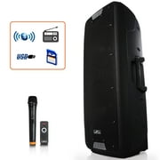 beFree Sound Ultimate Sound Audio 12" Bluetooth Portable PA System Speaker with Microphone/Guitar Inputs & FM Radio