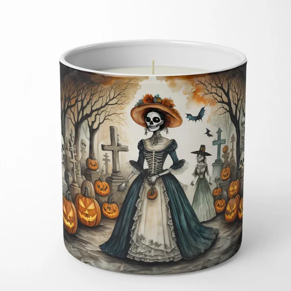 La Catrina Bougie Décorative en Soja Squelette Effrayant Halloween