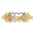 thumbnail image 2 of 10K Yellow and White, Gold Heart Flower Promise Ring, 2 of 5