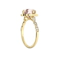 thumbnail image 3 of Natural peach/pink 2.25 CT VS Morganite Ring with Diamonds Yellow Gold 14K Flower Leaves Vintage, 3 of 4