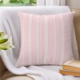 thumbnail image 3 of Pillow Covers 24x24 Set of 2, Boho Pink Throw Pillow Covers Decorative Couch Cushion Cover, Minimalist Farmhouse Striped Microfiber Soft Square Pillowcases for Bedroom Living Room Sofa, 3 of 9