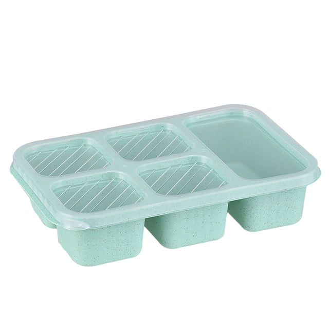 SIfdSeng Small Snack Containers Wheat Straw Bento Boxes for Adults and Kids Reusable 5 Compartment Lunch Containers for Snacks and Meals Assorted Colors and Clear Lids Lunch Boxes Glass