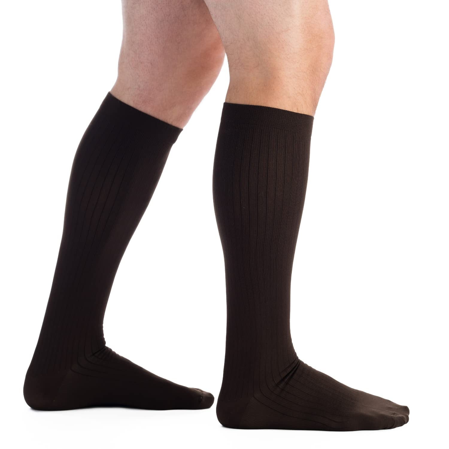 EvoNation Men's Classic Ribbed 15-20 mmHg Compression Socks