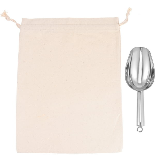 1 set Multifunción Pala de hielo Cubo de hielo de acero inoxidable Pala con bolsa de hielo
