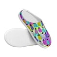 thumbnail image 3 of Kdxio Graffiti Pineapples Women's Men's Slippers Plush Slip-On House Slipper for Winter Indoor Soft Cushion Non-slip Fluffy Slides Slippers-35/36, 3 of 7
