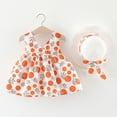 thumbnail image 3 of FRSASU Toddler Kids Girl Sleeveless Strap Dot Print Bow Princess Dresses Hat, 3 of 5