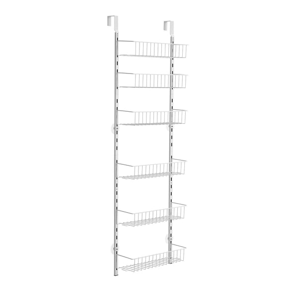 Over The Door Organizer, 6-Tier Adjustable Hanging Storage Rack for Pantry&Kitchen, Freestanding Metal Shelf Unit