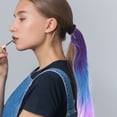thumbnail image 2 of Extensión de cola de caballo de color, larga, lacia, de 27 pulgadas, trenza sintética, postizo, extensión de cola de caballo trenzada larga para niñas y mujeres, 2 of 7