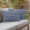 thumbnail image 2 of Outdoor Waterproof Pillow Covers Dark Blue Stripes Water Ripple Decorative Throw Pillow Protectors,Pillowcase Cushion Cases for Patio Sofa Garden Couch,20x12in,Pack of 2, 2 of 14