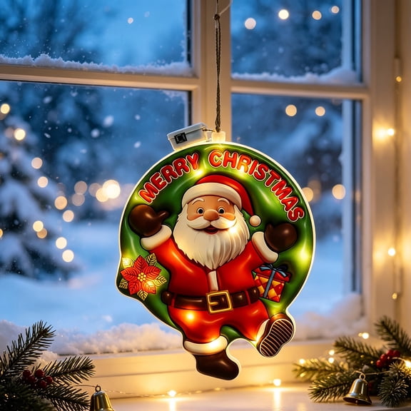 Christmas Snowflake Ornaments, Lighted Christmas Ornament Hanging Decoration for Christmas Tree Door Wall Home Party, Holiday Gift for Family Friends Home Decoration